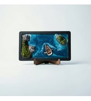 Eos Ocean Serisi - 3D El Yapımı Kil Kayık Detaylı Deniz Tablosu - (28x16 cm)