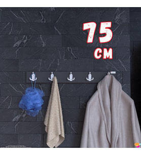 Modilayn ARI Serisi (71,4x9,6 cm) 15 Kancalı - 5'li Set Banyo Askısı Ekstra Düzen ve Yer Tasarrufu