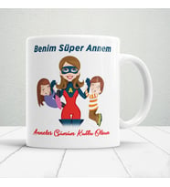 Benim Süper Annem Hediyelik Kupa Anneler Günü Tasarımlı Mod2