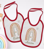 BK Kids Annem ve Babam Tasarımlı 2’li Kırmızı Mama Önlüğü-1
