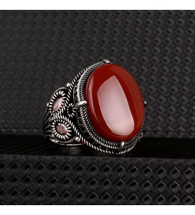 OVAL MODEL AKİK TAŞLI 925 AYAR GÜMÜŞ YÜZÜK