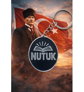 Nutuk Temalı Özel Tasarım Anahtarlık – Atatürk İlhamlı Anlamlı Hatıra - Çift Yönlü 3D Baskı