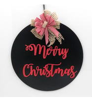 Lora Davet Ahşap Kapı Süsü Merry Chistmas (1 Adet) Siyah - 54300