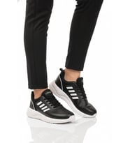 Walkway Siyah Beyaz Bağcıklı Hafif Esnek Unisex Spor Ayakkabı Nereus G (Siyah - Beyaz)