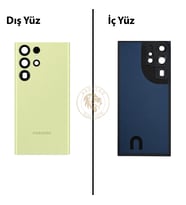 Samsung S23 Ultra Açık Yeşil Arka Pil Kapağı Batarya Kapağı Lazer Kesim Back Cover