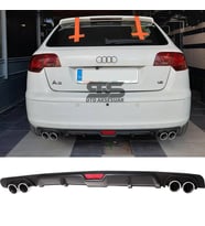 Audi A3 2003-2007 Difüzör Arka Tampon Eki 4 Egzoz Çıkışlı Siyah