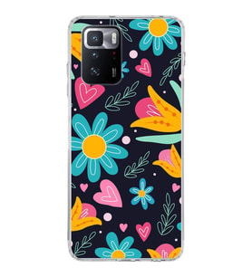 PrintiFy Xiaomi Poco X3 GT ile Uyumlu 1mm Slim Fit Retro Colors 1 Baskılı Şeffaf  Kılıf