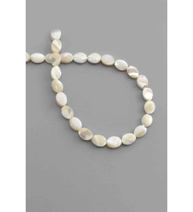 Sedef Doğal Taş Parlak Kahverengi Oval Kesim 6x8mm Dizi [AA]