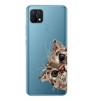 Oppo A15 / A15S Uyumlu Tatlı Kedi Desenli Şeffaf Telefon Kılıfı