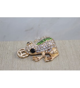Swarovski Taşlı Minik Figür - Kurbağa