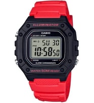 CASIO W-218H-4BVDF KIRMIZI SİLİKON KORDON DİJİTAL ERKEK KOL SAATİ