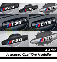 Bmw M Logo Kapı Kolu Oto Sticker Etiket Yapıştırma E46 E90 E60 E39 E36 F30 F10 E70 ( 10 x 1,7 Cm Ölçü )