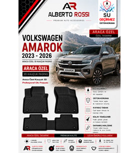 VOLKSWAGEN AMAROK 2023 - 2026 Araca Özel Kauçuk 3D Profesyonel Oto Paspası