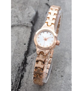 Retro Minimal Oval Kasa Rose Kordon Kadın Kol Saati ST-304199