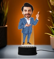 Doğum Günü Hediyesi,Sevgiliye Hediye, Kişiye Özel Fotoğraflı Emlakçı Karikatür 3D Led Lamba (Beyaz)
