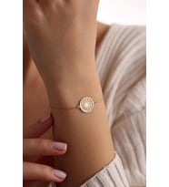 Kişiye Özel Şık Güneş Model Bileklik 925K Gümüş (Gold)
