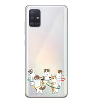 Samsung Galaxy A51 Uyumlu Tatlı Kediler Tasarımlı Şeffaf Telefon Kılıfı