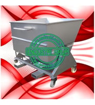 ENDÜSTRİ GRUP - 500 Litre  Krom Paslanmaz Forklift Devirme Tertibatlı Konteyner - Devirmeli Atık Çöp Hurda Mermer Cnc Talaş Arabası Konteyneri Kovası Kazanı Sepeti