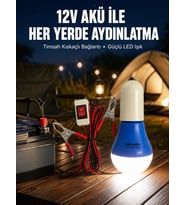 12V LED Ampul Timsah Kıskaçlı Taşınabilir Aydınlatma