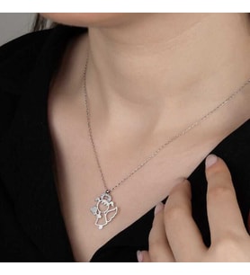 Ucarticaret S-warovski Taşlı Gümüş Su Perisi Bayan Kolye