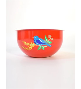 Kase Kırmızı Kuşlu (24 cm)