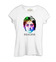 John Lennon - Imagine Beyaz Kadın Tshirt