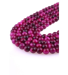 6 MM Pembe Kaplangözü Taşı Dizi - DZ3930-P (Mavi)