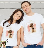 BK Gift Kişiye Özel Evcil Hayvan Tasarımlı Beyaz Tişört-5, Sevgiliye Hediye, Arkadaşa Hediye, Trend T-Shirt