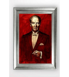 Gümüş Çerçeveli Atatürk Tablo cv862