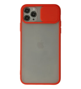 Iphone 11 Kılıf Palm Buzlu Kamera Sürgülü Silikon - Kırmızı