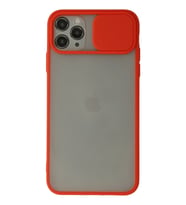 Iphone 11 Kılıf Palm Buzlu Kamera Sürgülü Silikon - Kırmızı