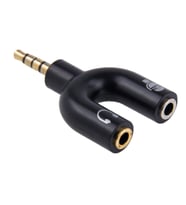Aux to 2 Aux 3.5mm M/2F Adaptör (Kulaklık/Mikrofon) KULAKLIK VE MİKROFON BİRLEŞTİRİCİ