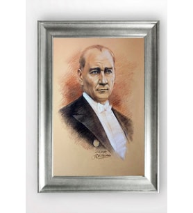 Gümüş Çerçeveli Atatürk Tablo a717