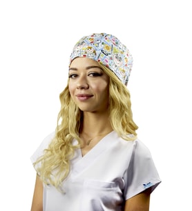 Master Likra Doktor Desenli Hastane Medikal Cerrahi Bone (Beyaz)