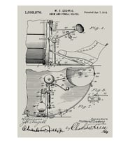 Perküsyon Patent Sanat Bas Davul Ve Zil Çırpıcı 1914 Tablo Ahşap Poster Dekoratif