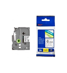 Tonersepeti Brother P-TOUCH TZE-111 Şeffaf Üzerine Siyah Laminasyonlu Etiket