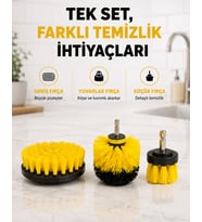 3’lü Matkap Temizlik Fırçası Seti – Banyo, Mutfak ve Araç Jantı İçin Etkili Yeni Nesil