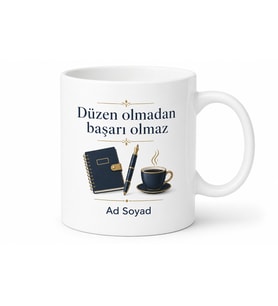 Sekretere Özel Çalışma Kupası Sekreter Hediye Baskılı Porselen Kupa Bardak