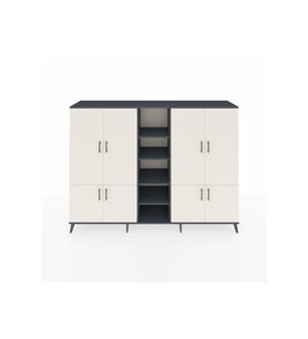 Hyperion Dolap 14 Raflı 8 Kapaklı 220x44x163 Antrasit-Aytaşı/Antrasit