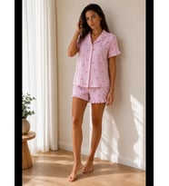 Night Kadın Düz Pamuk Homewear Pijama Takımı