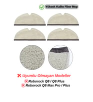 Yüksek Kaliteli 4'lü Mop Paspas Bezi, Roborock Q5 Q7 Q8 S5 S5 Max S6 S6 Pure S6 Maxv Uyumlu