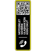 MEO Motosiklet Numaratörü - QR Kodlu Numarasız Motosiklet Etiketi (Yatay)