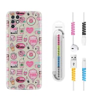 INFINIX Note 11 Pro Note 10 Hot 9 Play Kılıf Kablo Koruma Spiral Silikon Donut Flamingo 1415