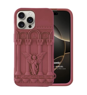 Microsonic Apple iPhone 16 Pro Max Kılıf Praying Angel Bordo (Bordo)