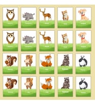 Zeka Kartları Orman Hayvanları Eşleştirme Oyunu Ahşap Eğitici Puzzle Oyuncak