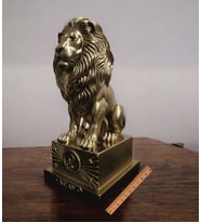 Aslan Burcu Dekoratif Biblo Heykel - 15 cm Altın Sarısı Aslan Ofis Ev Aksesuarı
