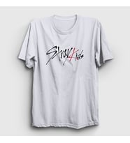 Presmono Unisex Beyaz Logo Stray Kids T-Shirt 122643tt (Beyaz)