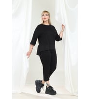Kadın Truvakar Kol Taş Detaylı Kapri T-Shirt Şık Viskon Penye Takım