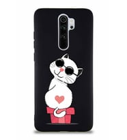 Xiaomi Redmi Note 8 Pro Soft Premier Kapak Coolcat Tasarımlı Silikon Kılıf - Siyah (Şeffaf)