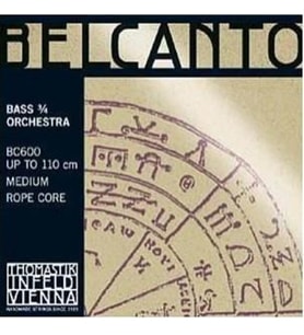 Thomastik BC600 Belcanto Orkestra Set Kontrabas Teli Çelik Çekirdek, İleri Seviye Çalım, Sıcak ve Derin Bas Tonları, Profesyonel Set